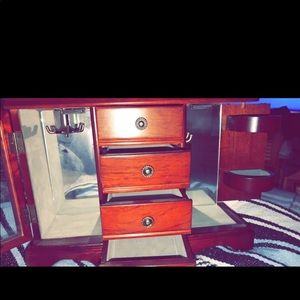 Beautiful dark wooden jewelry box